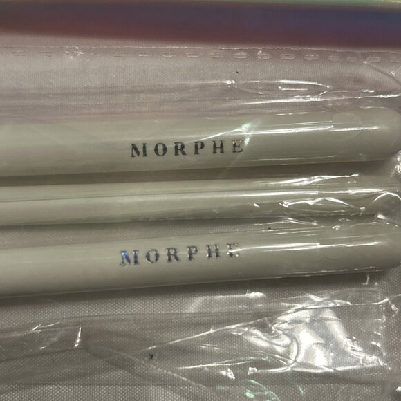 MORPHE 4-Piece Brush Set And Stroke Of Glam Bag 3 Brushes & Iridescent Bag New - Picture 8 of 12